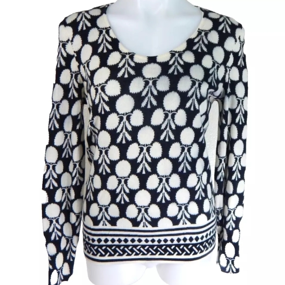 Talbots Merino Wool Floral Sweater